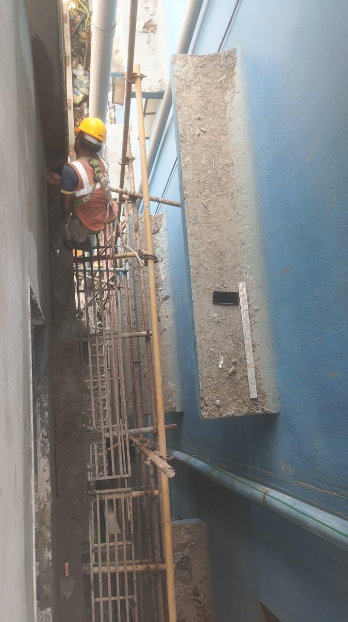 On-site construction work