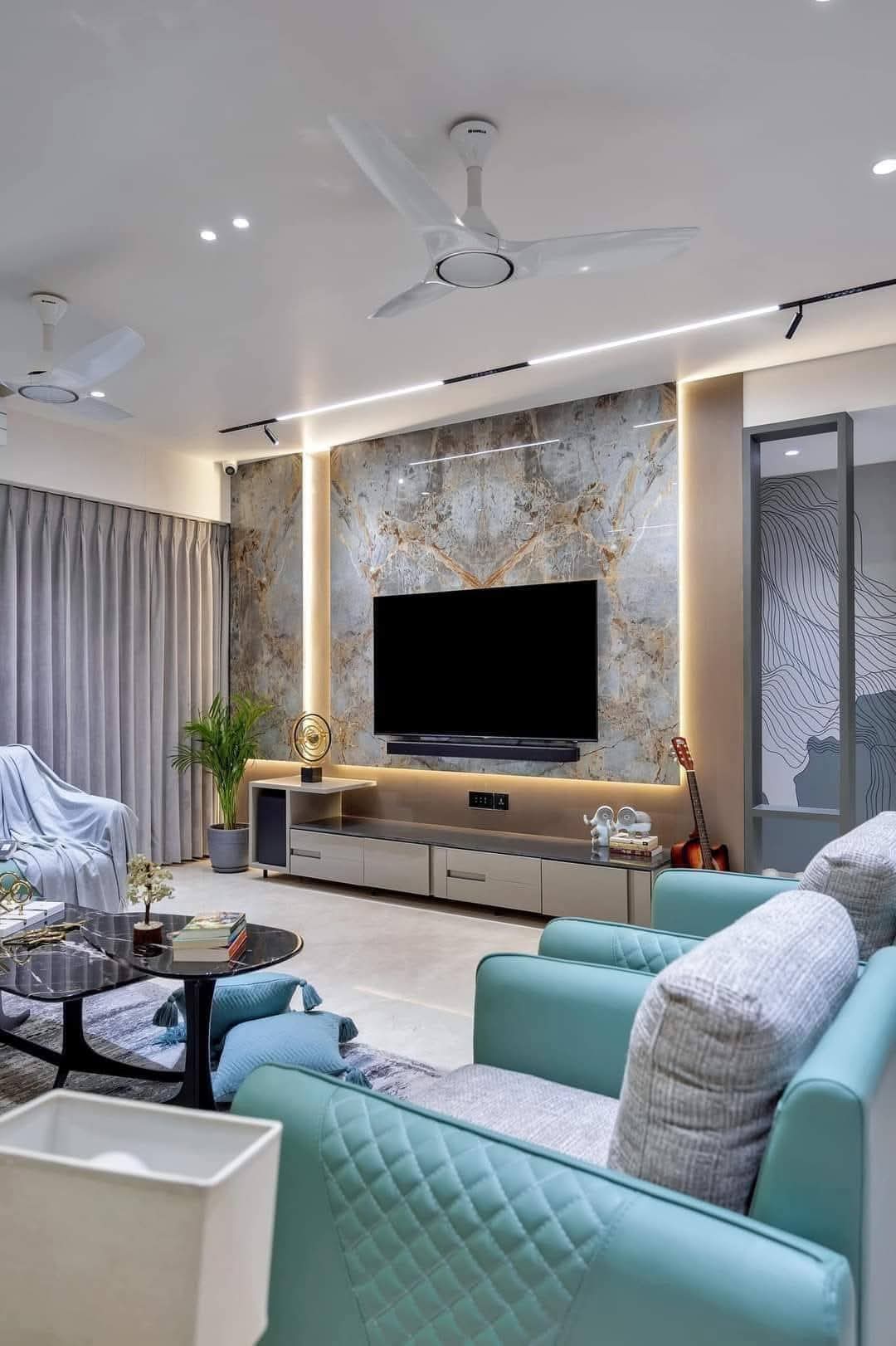 Finished living room interior