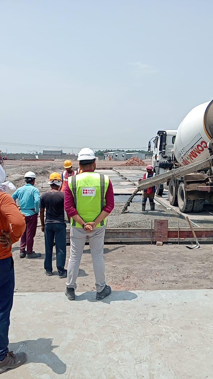 Concrete pouring at site