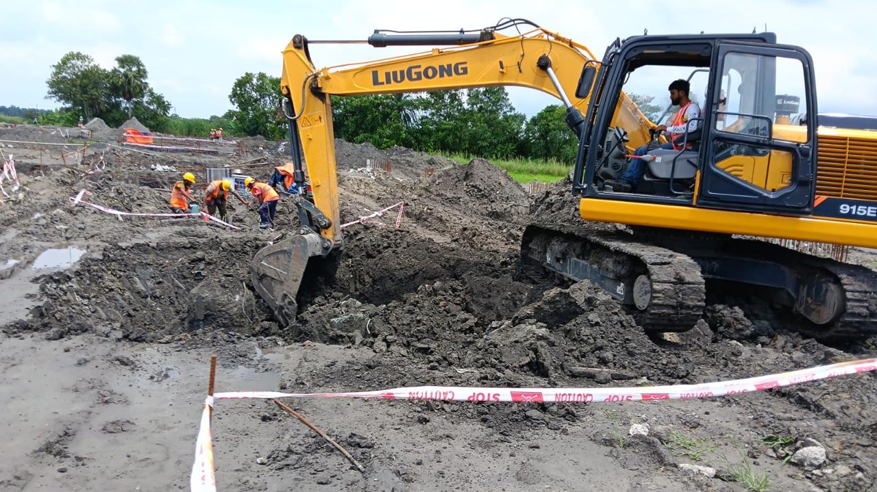 Excavator on site
